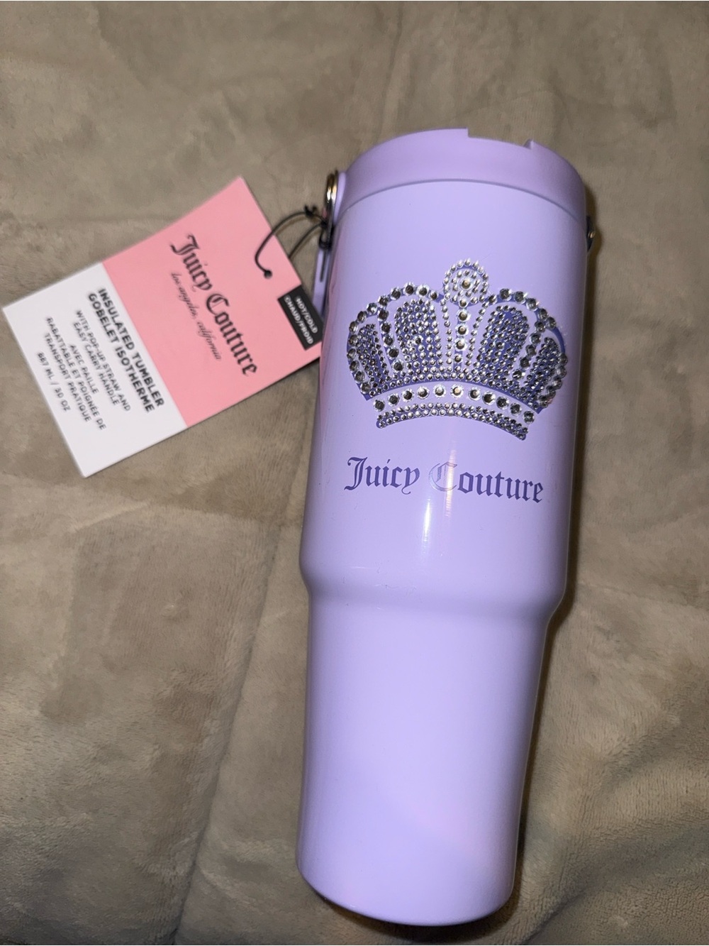 Juicy Couture Lilac Tumbler with Crown Crystal Accent